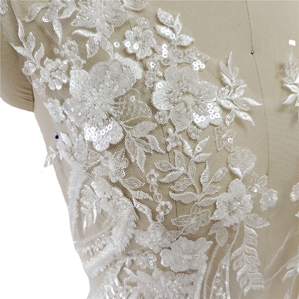 New Beaded Sequins Lace Mirror – обзор и цена Applique Patch Flower