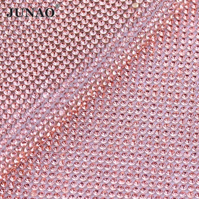 JUNAO 24x40cm Light Peach Self – обзор и цена Hotfix Rhinestone Sheet