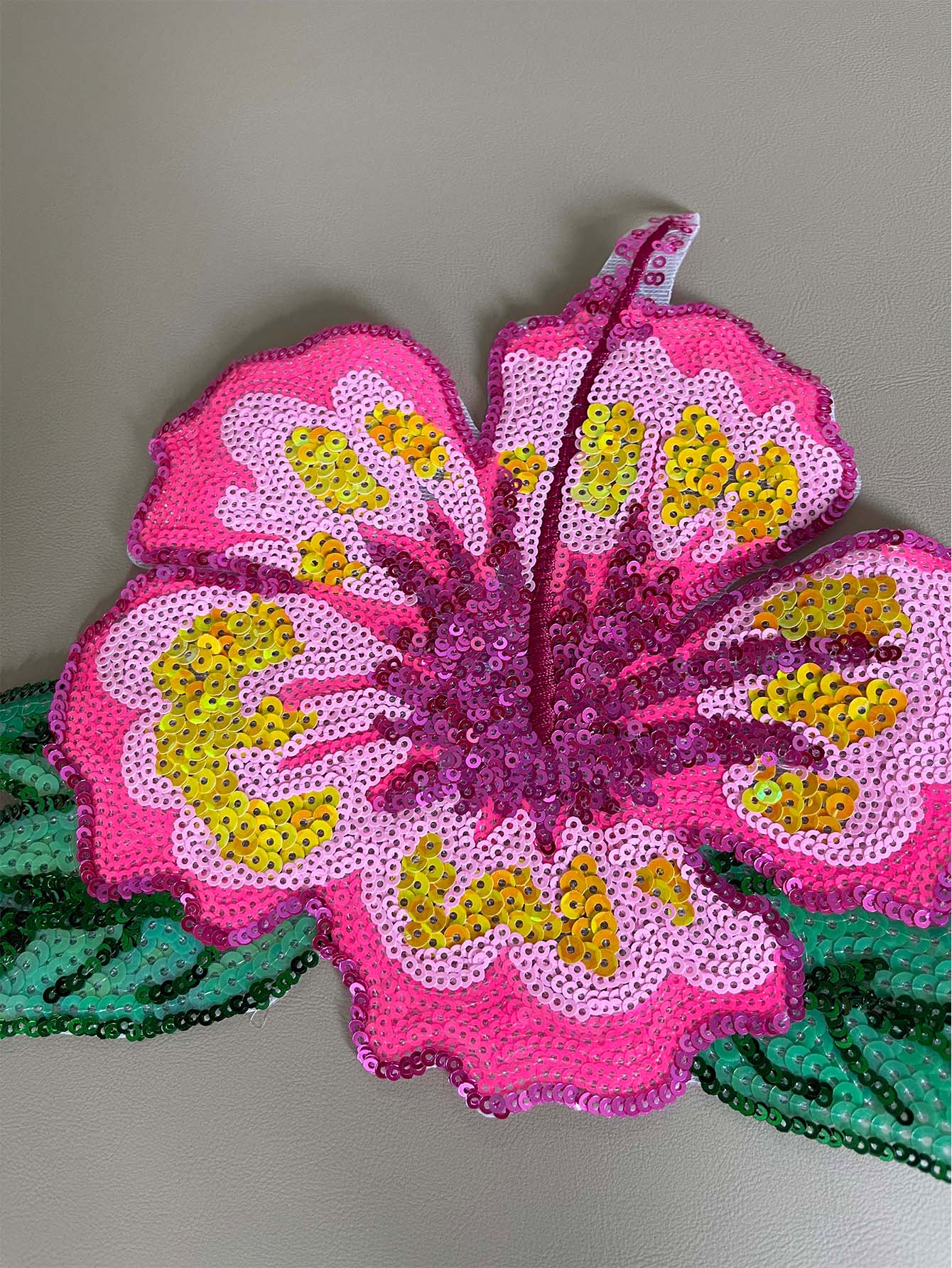 1 Piece 26CM Shining Pink Sequ – обзор и цена Applique Patch Flower