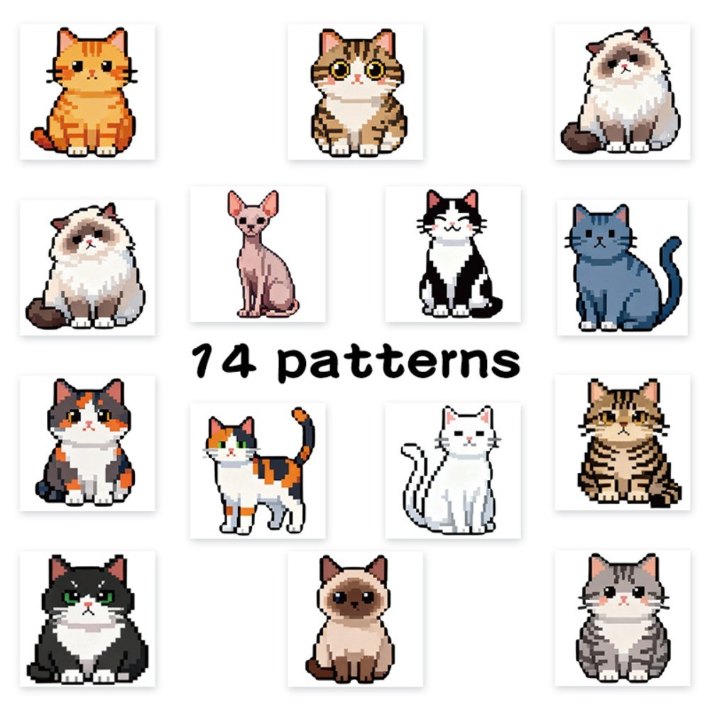 500 Pcs/Roll Cute Pixel Cat St – обзор и цена Craft Embellishment World