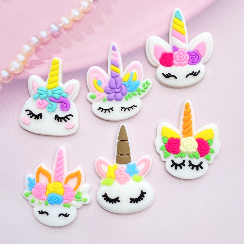 12pcs Cute Mini Unicorn head P – обзор и цена Embellishment Glue Craft