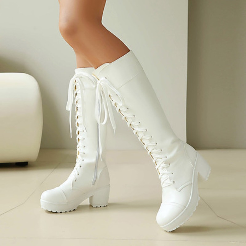 Womens Knee High Lace Up Comba – обзор и цена Guipure Lace Panel
